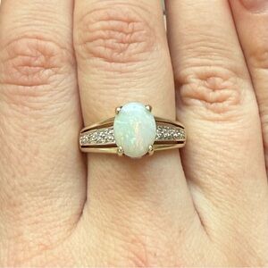 Elegant Opal and Diamond Ring